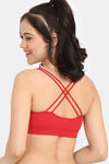 Rosaline Double Layered Non Wired Full Bralette - High Risk Red — thumbnail 2